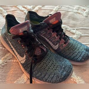 Cute colorful Nike stretchy knit running shoes